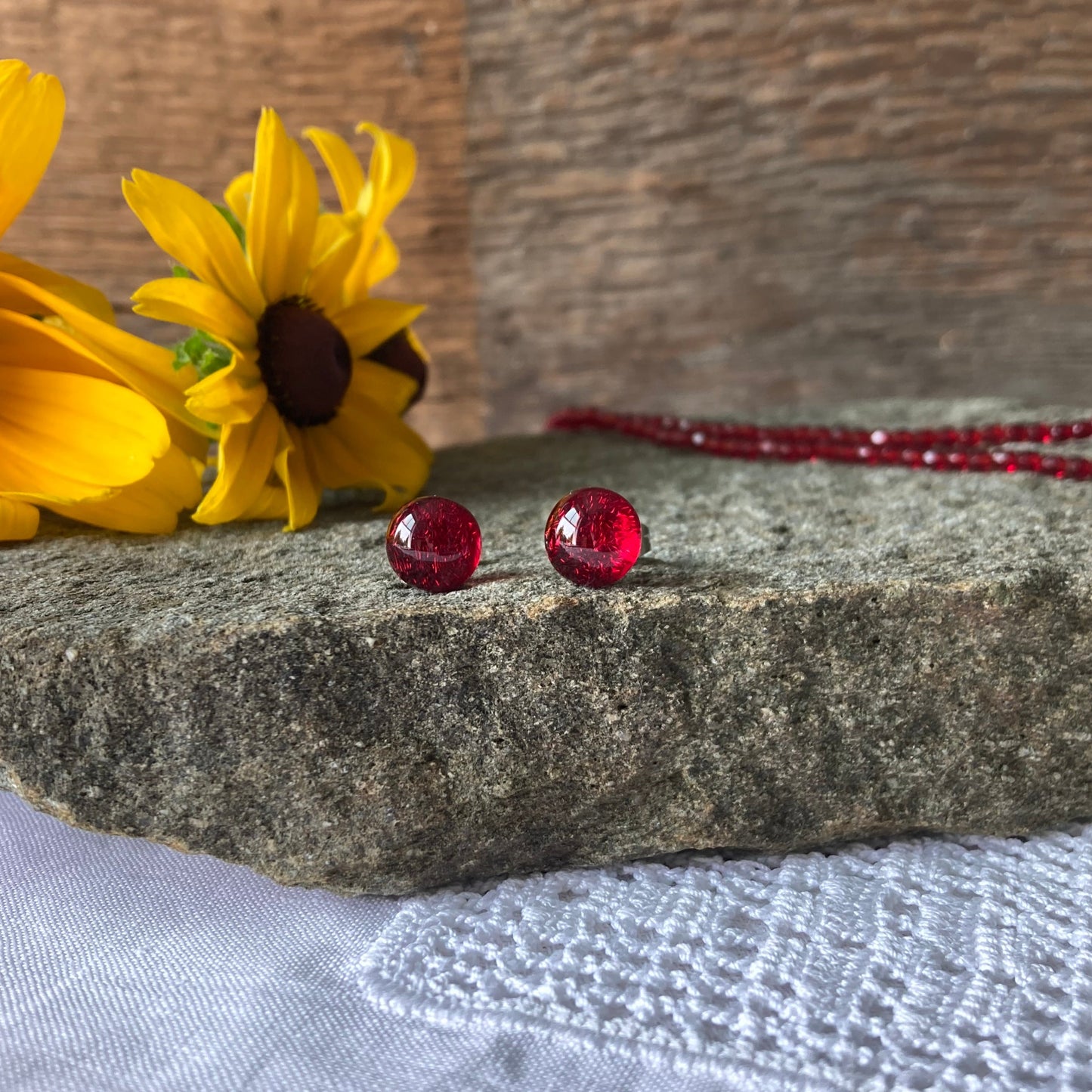 Color and Sparkle Stud Earrings