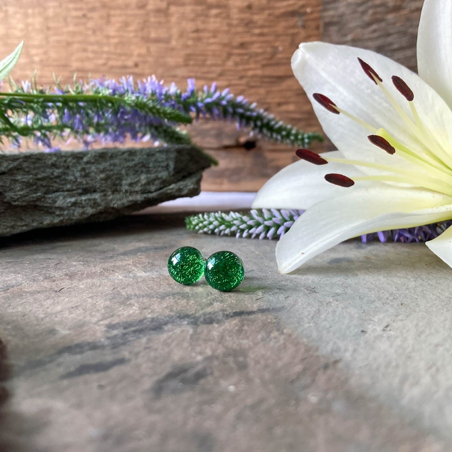 Color and Sparkle Stud Earrings