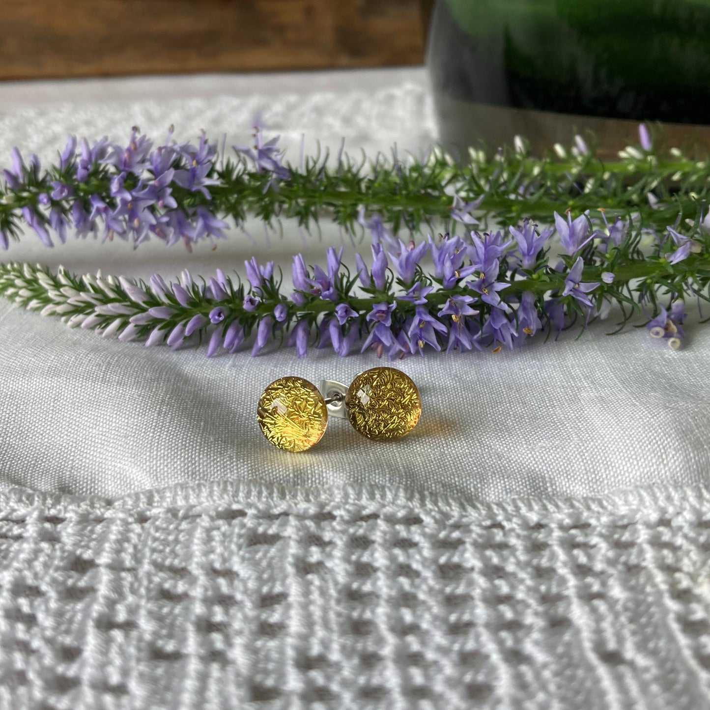 Color and Sparkle Stud Earrings