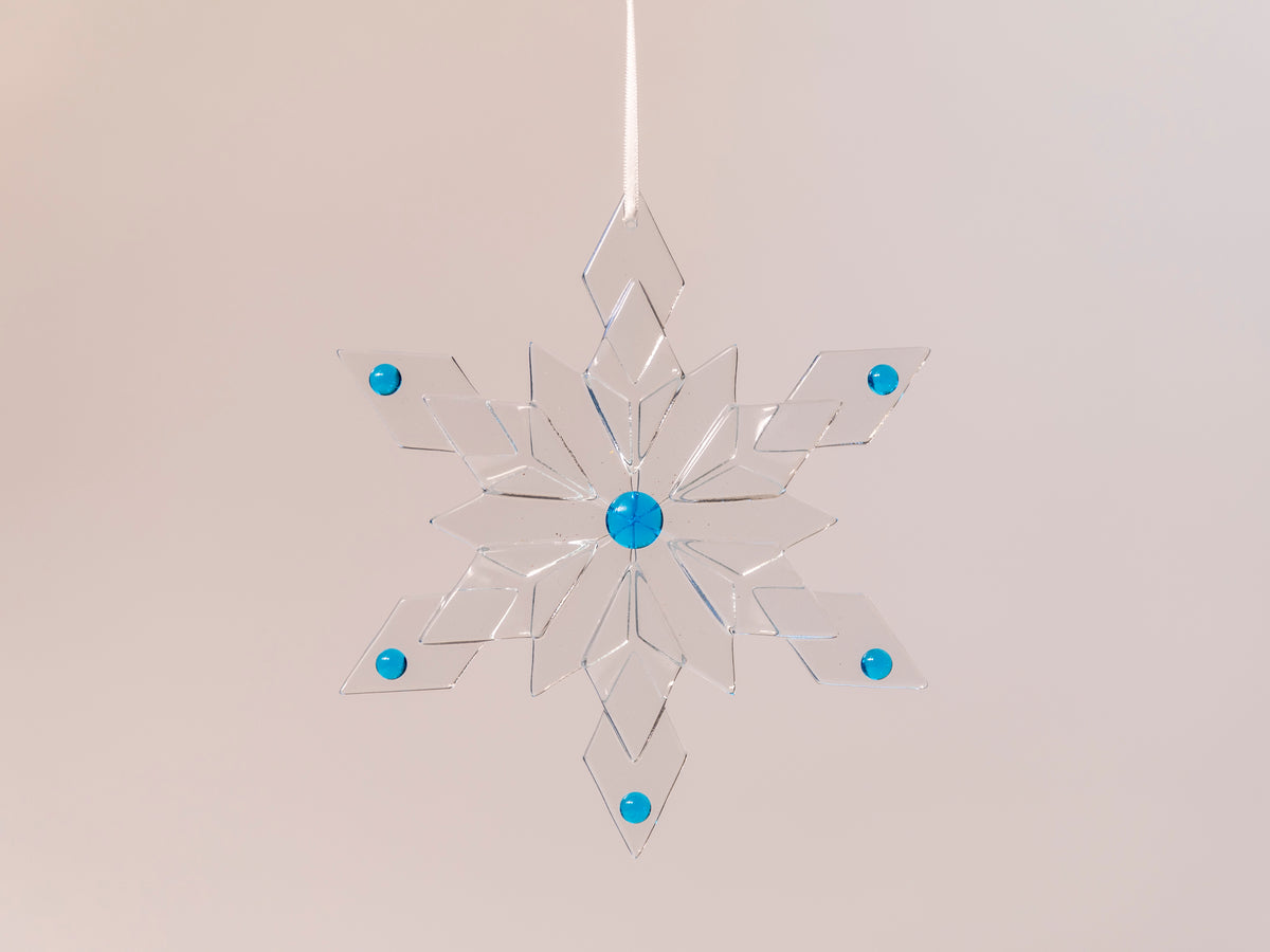 Snowflake Window Hanger, Blue Ice