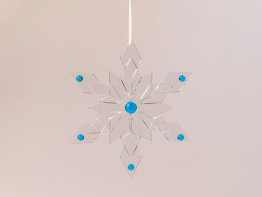 Snowflake Window Hanger, Blue Ice