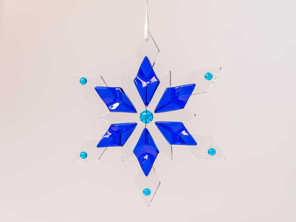 Snowflake Window Hanger, Winter Blues