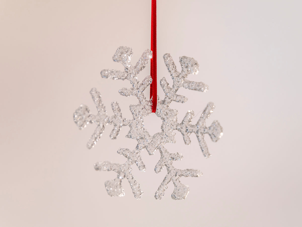 Handmade Clear Glass Snowflake Ornament, Style 102