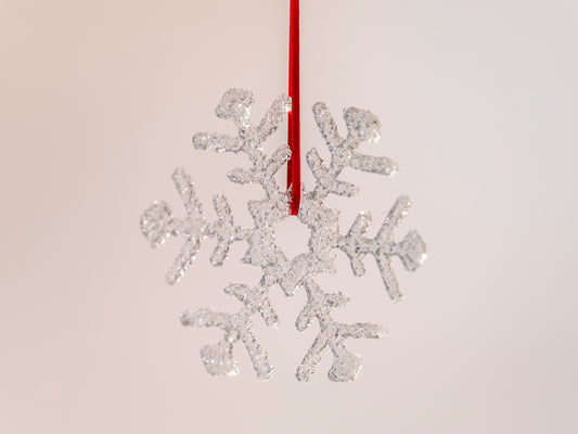 Handmade Clear Glass Snowflake Ornament, Style 102