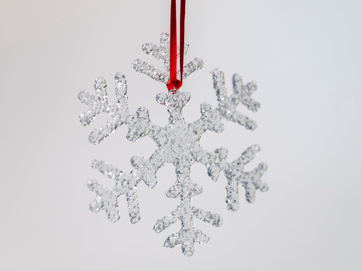 Handmade Clear Glass Snowflake Ornament, Style 104