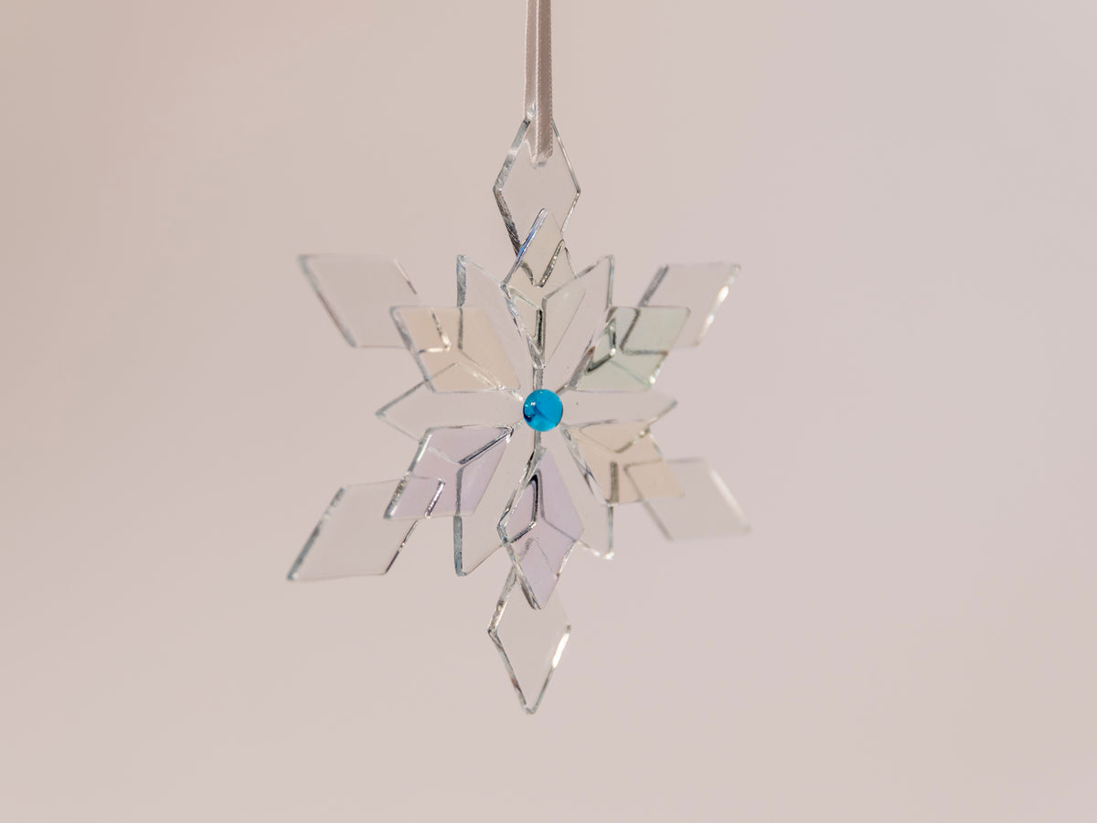 Snowflake Window Hanger, Blue Ice
