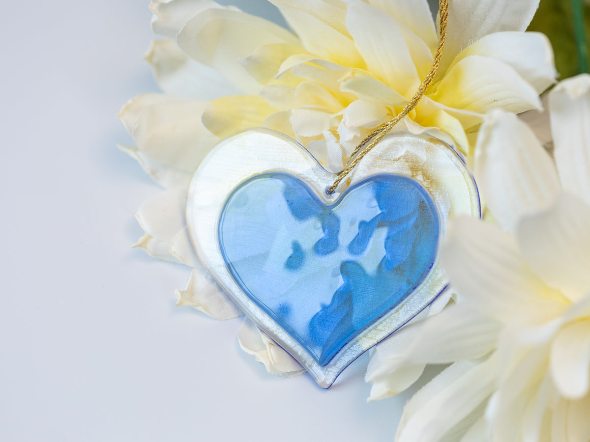 Sentimental Heart Ornament, Forget-Me-Not Blue