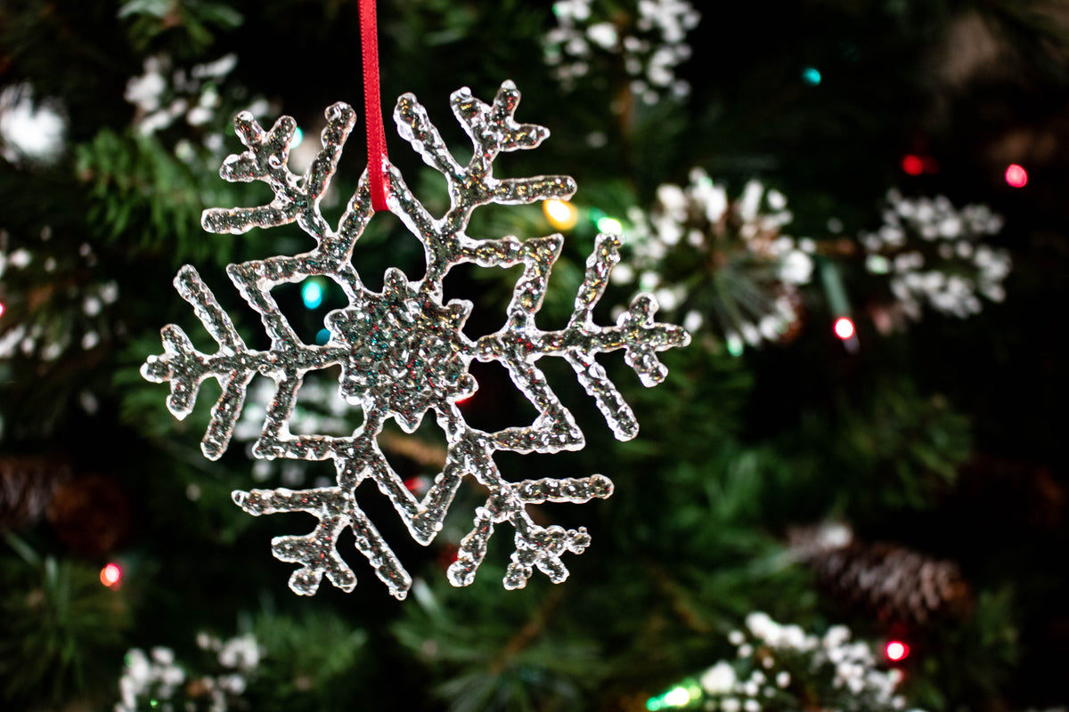 Handmade Glass Snowflake Ornament, Style 101