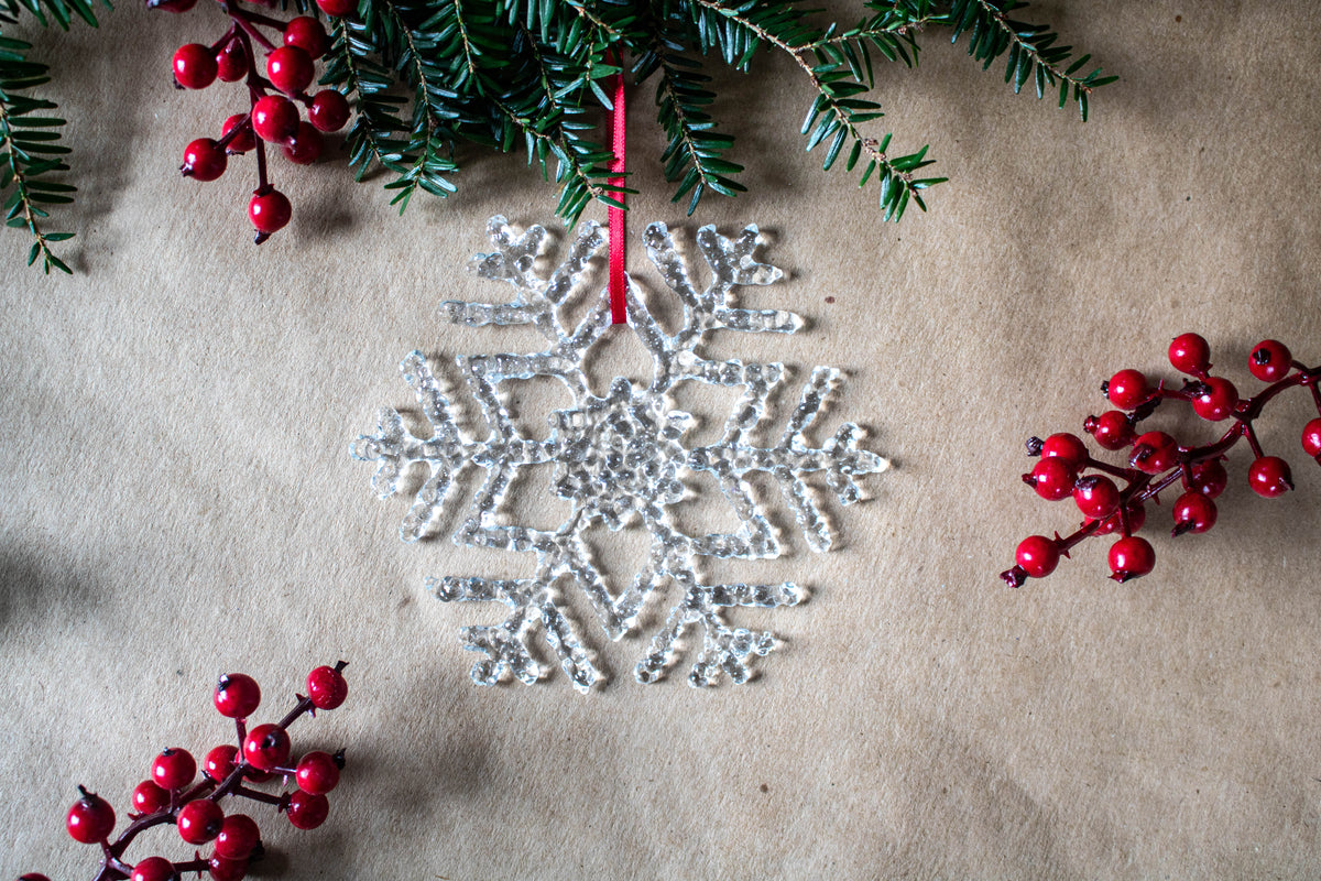 Handmade Glass Snowflake Ornament, Style 101
