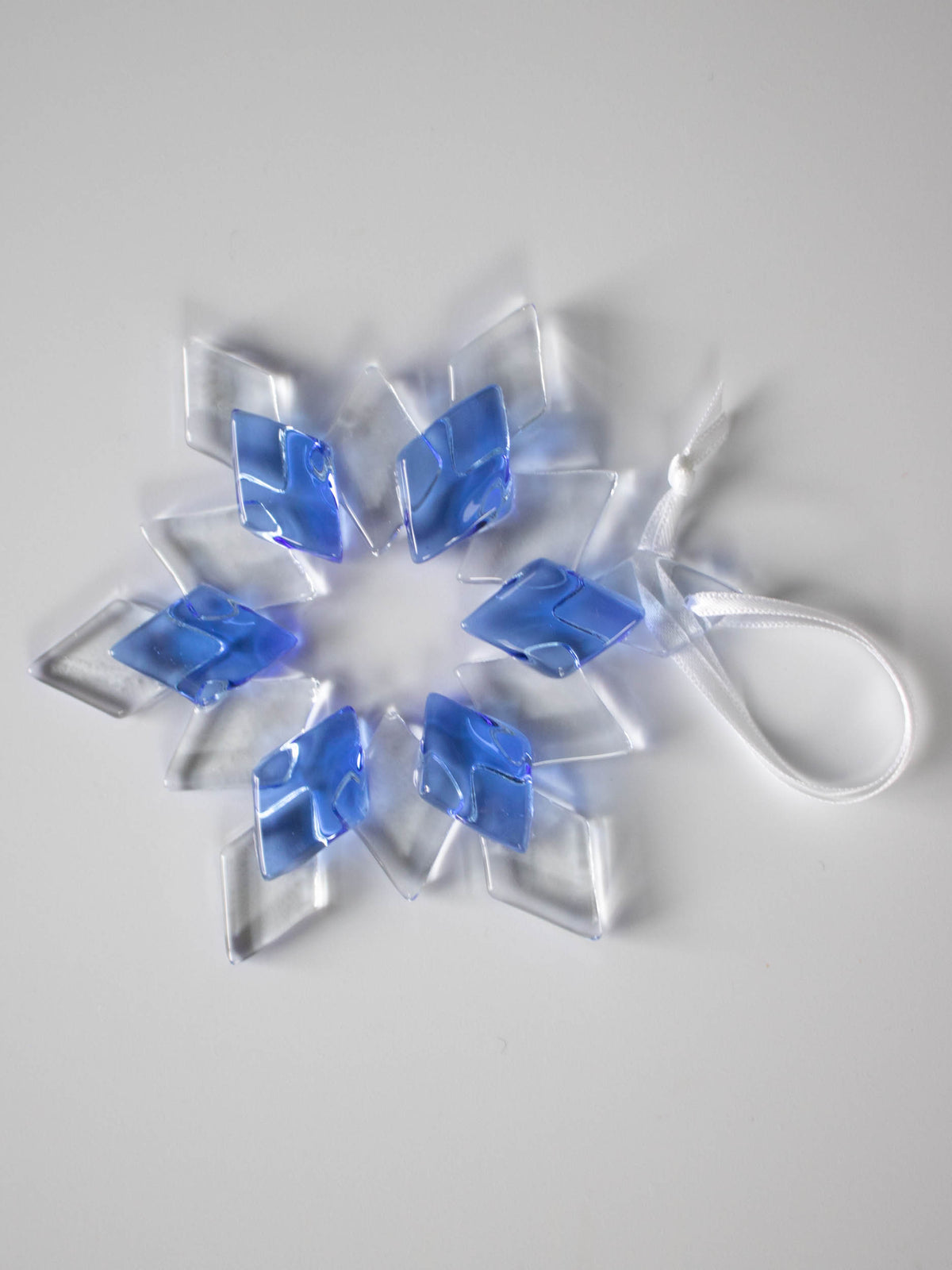 Signature Glass Snowflake Ornament, Cobalt Blue