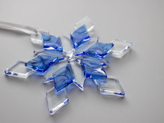 Signature Glass Snowflake, Twilight Blue