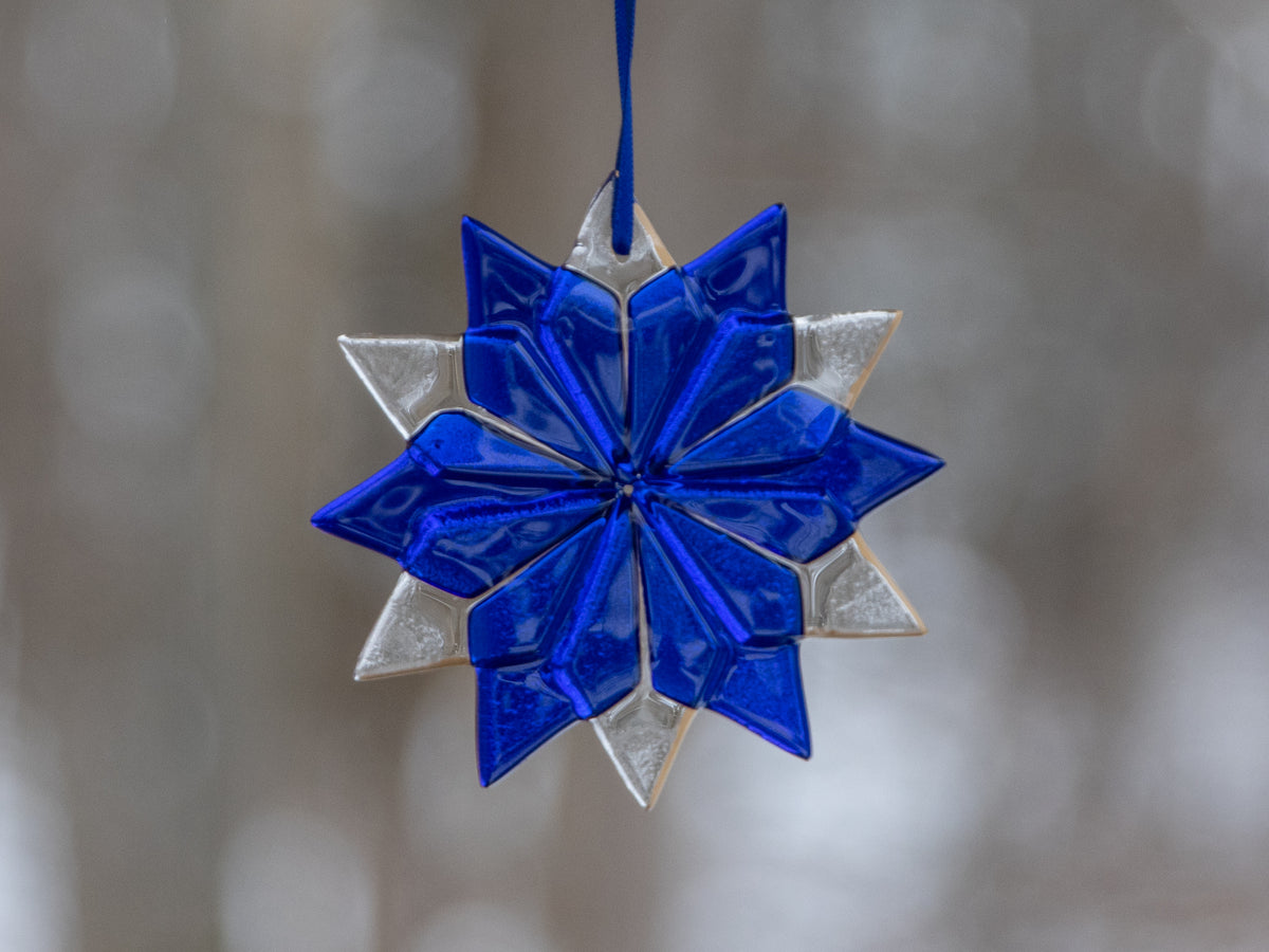 12 Point Star Christmas Ornament, Bicolor